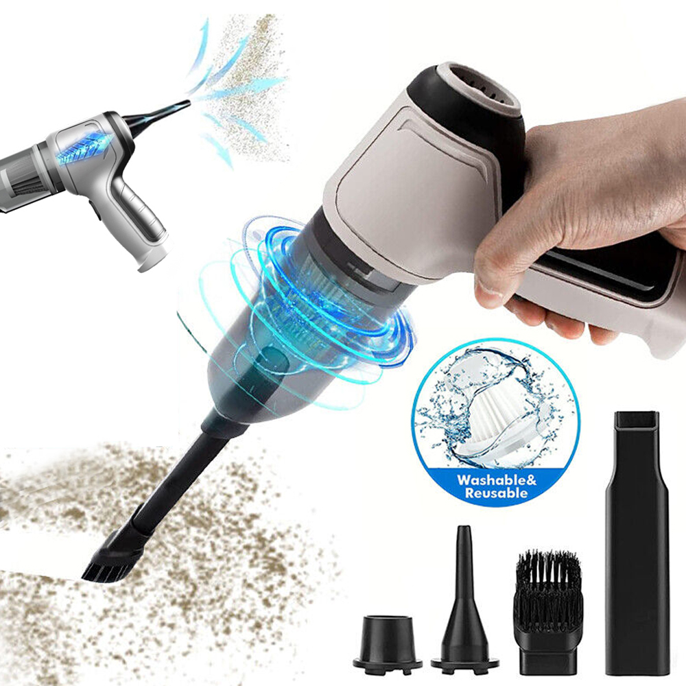 IC ICLOVER Handheld Vacuum, Cordless Hand Vacuum, Air Blower and Vacuum  Pump 3 in 1 Wet Dry Use, Car Vacuum Cleaner with 9000PA Powerful Suction,  Portable and Rechargeable for Household Office Car 